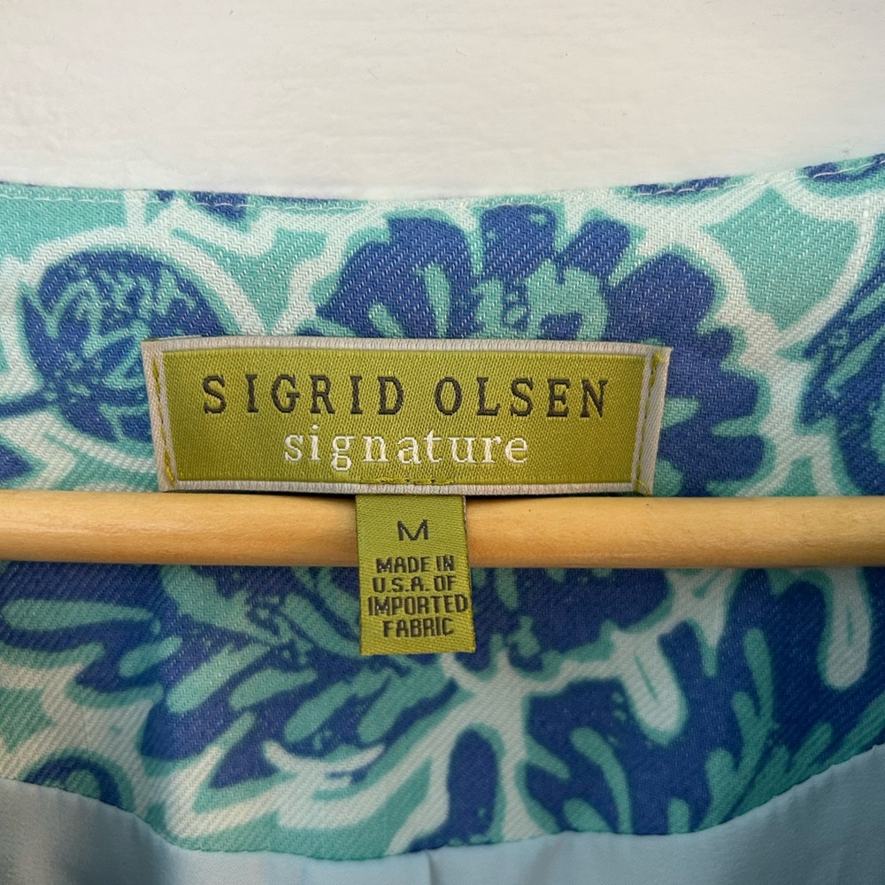 Sigrid Olsen Signature Tunic Jacket Island Flower 3/4 Sleeve size Medium - Picture 9 of 10
